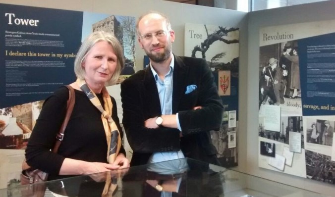 Senator Susan O'Keeffe, chair of Yeats2015, with Yeats and the West curator, Dr Adrian Paterson.
