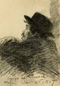J.M.Synge at The Playboy of the Western World dress rehearsal, by John Butler Yeats