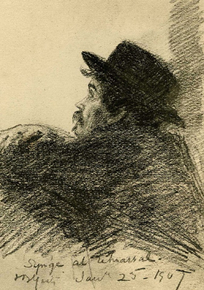 J.M.Synge at The Playboy of the Western World dress rehearsal, by John Butler Yeats
